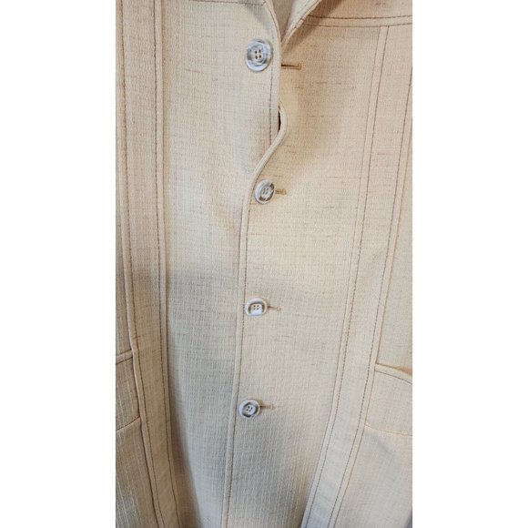 Vintage Retro Mens Lee Wald Yellow Suit Jacket Pants Disco Pimp Summer Vacation - Picture 15 of 16